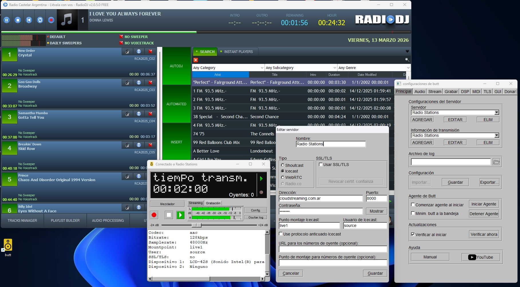 Configuración de Auto DJ con BUTT